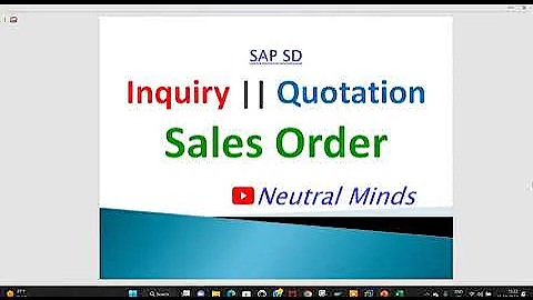 SAP SD Sales Order, Inquiry, Quotation Complete process with configuration