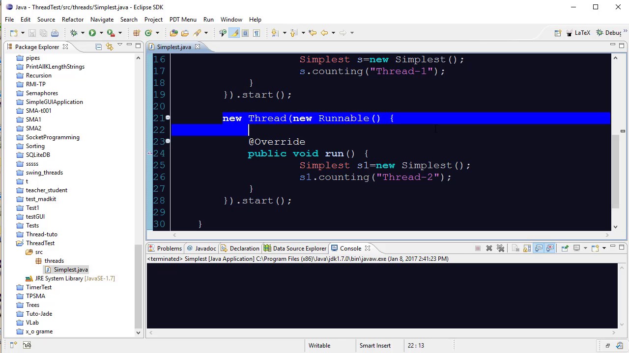 The simplest way to create threads in Java. - YouTube