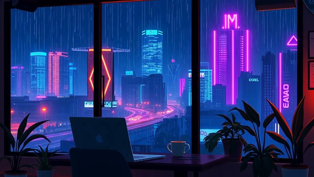 Neon Rain Radio — 3 Hours Cyberpunk Jazz for Coding & Deep Focus
