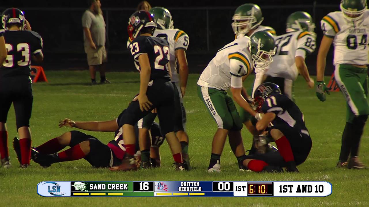 Sand Creek vs Britton Deerfield (2016 Football) YouTube