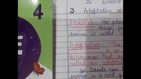 Class- IV, Science, ch-3, Adaptation in animals