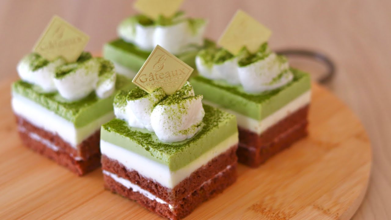 抹茶のムースケーキの作り方(Matcha Mousse Cake):yumeminoru kitchen - YouTube