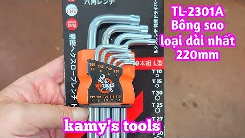 Bộ lục giác bông sao hoa thị Wetools 9 chi tiết T10-T50 TL-2301A loại dài nhất 220mm