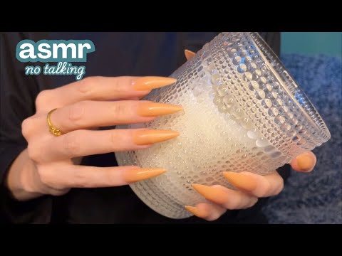 ASMR * Tap/Scratching! * Textured Glass Candle Holder