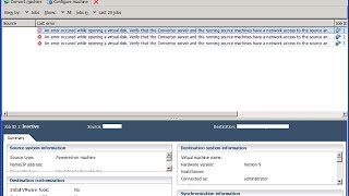 VMware Converter - An error occured while opening a virtual disk