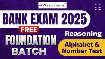 Alphabet & Number Test | Reasoning | Free Foundation Batch | Bank Exam 2025