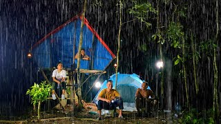 Camping Diguyur hujan deras sa'at tidur, masak dan berbuka puasa ditengah hutan.