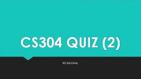 CS304 Quiz 2 Solved by Riz Mughal Fall 2020/21