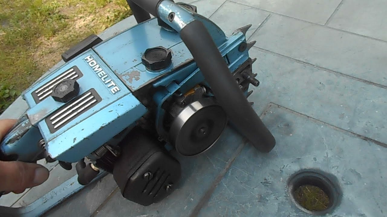 Homelite XL1 Blue Electronic Automatic Chainsaw Test Run YouTube