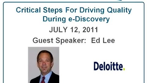 Critical Steps for Driving Quality During e-Discovery