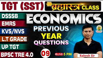 Economics Previous Year Question Papers #9 For All TGT Exams | SST For TGT Exams | Rakesh Sir
