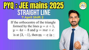 If the orthocentre of the triangle formed by the lines y = x + 1, y = 4x - 8 and y = mx + c is at ..