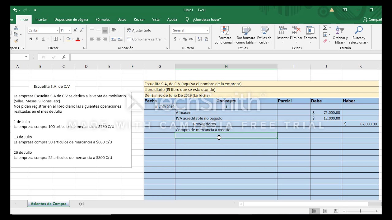 Compra De Mercanc a A Cr dito Asientos De Contabilidad F cil YouTube