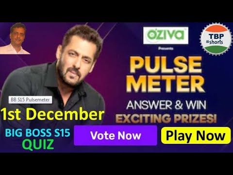 BIG BOSS S15  PULSEMETER QUIZ 1 DEC👍#shorts
