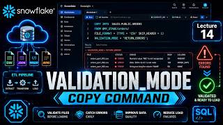 Snowflake Tutorial Lecture 14 | VALIDATION_MODE in COPY INTO Command Explained ❄️
