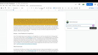Mote for Audio Feedback in Google Apps