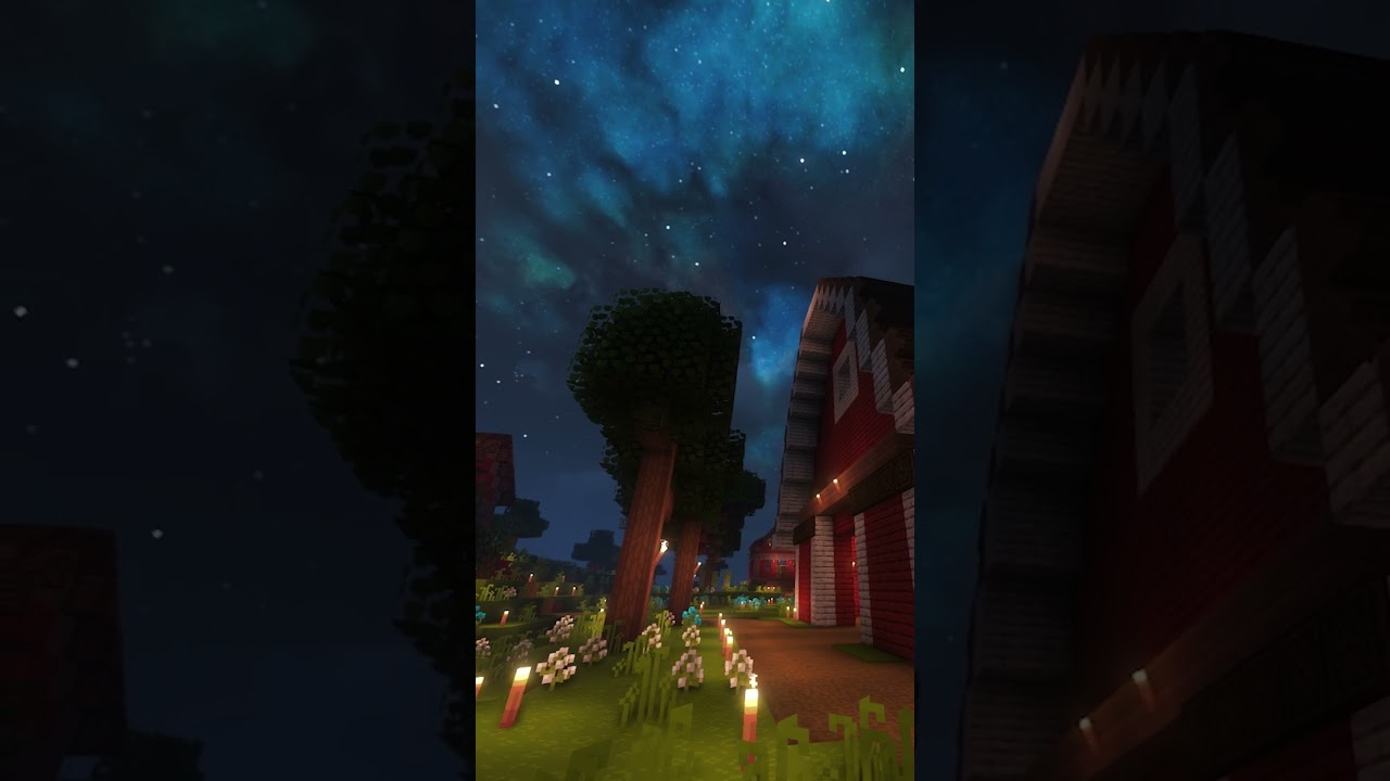 Minecraft Longplay Short | Building a cute red barn and farm