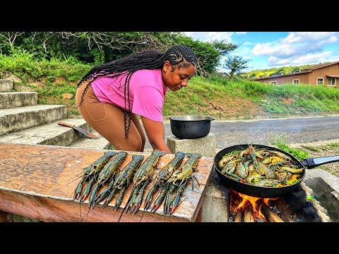 AUSTRALIA CRAYFISH CAUGHT FOR MY SUBSCRIBERS ROADSIDE COOK UP