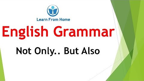 Not Only but Also | English Grammar | Learn From Home