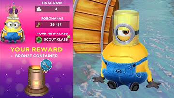 King Bob minion Bronze Container reward & Jelly Jar minion run on a Top Bananas room in Minion Rush