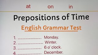 At, In, On in English | Prepositions of Time | English Grammar Test