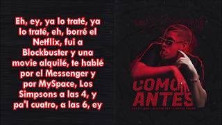 Bad Bunny - Como Antes (Letra Oficial) X 100PRE