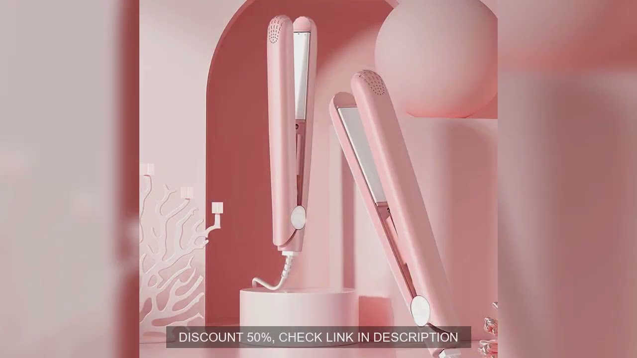 Pink Ceramic Flat Iron Hair Straightener For Smooth Finish Ceramic Floating Plates Quick Heat Up Pro