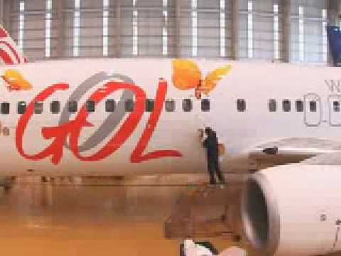 Artfix adesiva Avião da GOL com borboletas