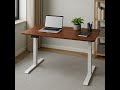 Sit Stand Desk Rubberwood 1400mm White Leg