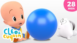 Learn the colors with Cuquin's Blue Ball  | Educational videos with Cleo and Cuquin