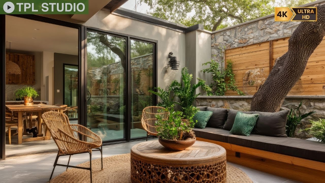 Elegant Courtyard Living: Merging Contemporary Concrete Homes with Peaceful Natural Surroundings