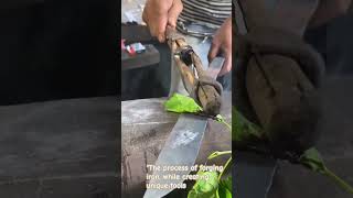 "The process of forging iron, while creating unique tools  #blacksmithing #ForgingSteel#metalworking