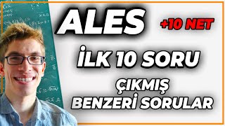 Ales İlk 10 Soru Çıkmış Benzeri, Konu Özetli Soru Çözümü 10 Net