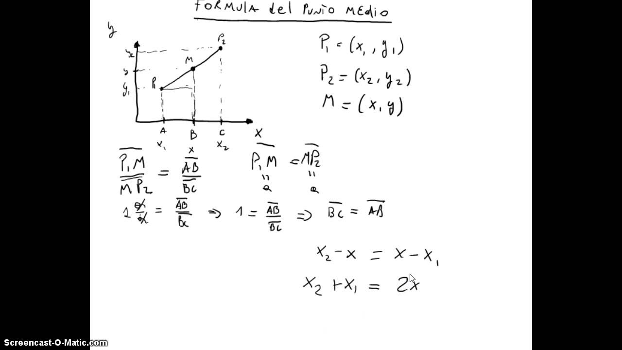 5 Introducción al Cálculo Formula de punto medio entre