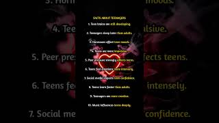 10 Facts About Teenagers You Must Know #psycholgyfacts #shorts
