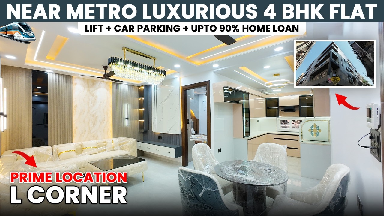 L Corner का Prime Location में Fully Furnished Luxurious 4 BHK Flat in West Delhi | 90% Home Loan