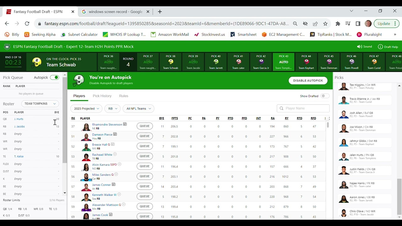 ESPN Fantasy Football - Using the Interface and How to Draft