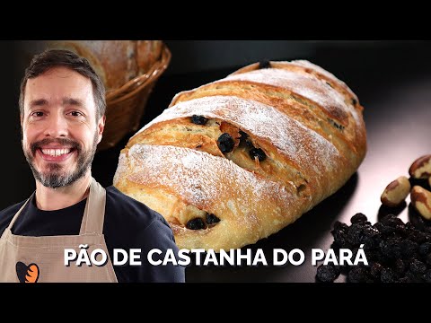 PÃO DE CASTANHA-DO-PARÁ E UVA-PASSA - Receita de pão rústico feito na panela de ferro