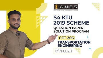 S4 KTU 2019 Scheme Question Paper Solution | Transportation Engineering | CET206 | Module 1