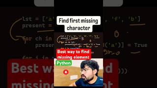 Find the missing character in list #python missing element #coding #programming #ai #education #list
