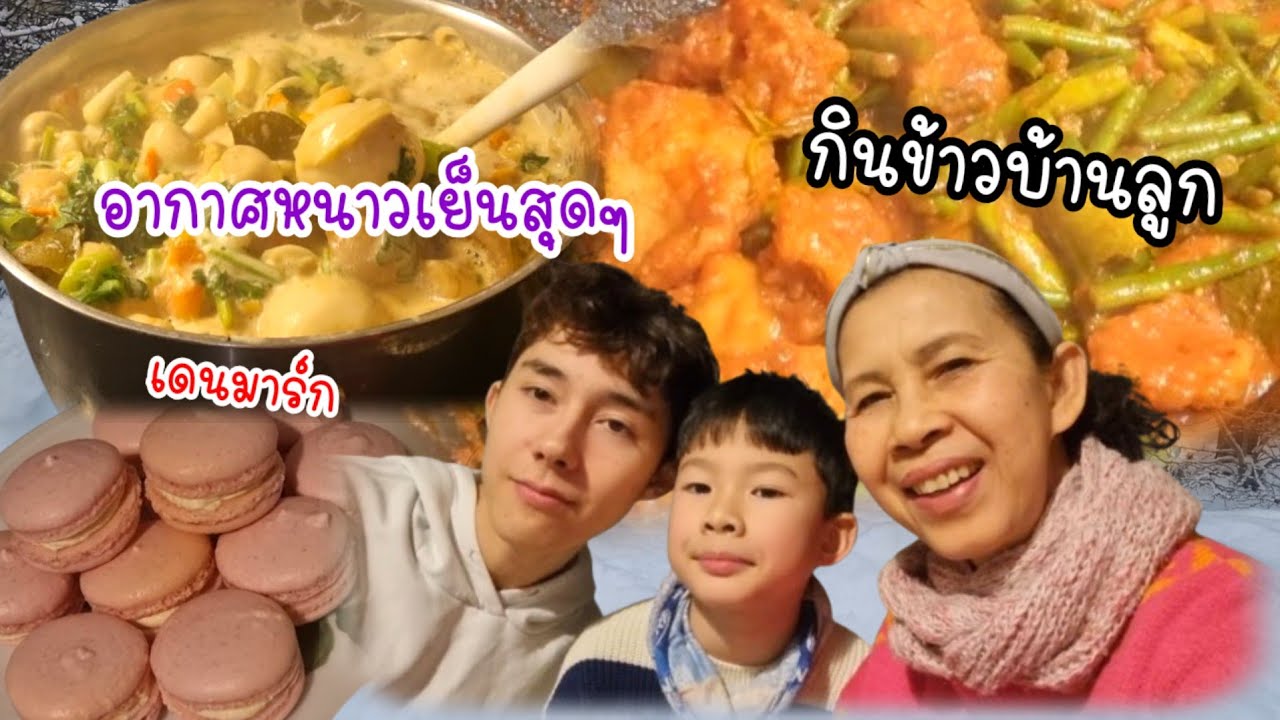 คนไทยในเดนมาร์ก อากาศหนาวสุดๆ กินข้าวบ้านลูก ต้มยำกุ้งปลา ผัดเผ็ดปลาใส่ถั่ว มาการองอัลมอนด์ทำเอง  