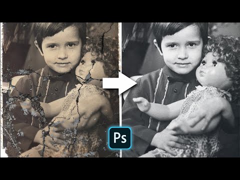 Реставрация старой фотографии | Базовый инструмент | Photoshop