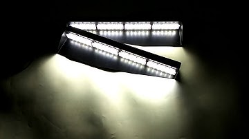 34" 48 LED Multicolor Flash 78 Modes Red White Strobe Visor Windshield Light Bar