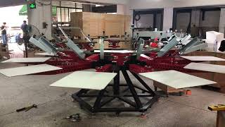 Customization table size Ns1010-HD 10 color 10 stations manual silk screen printing machine 