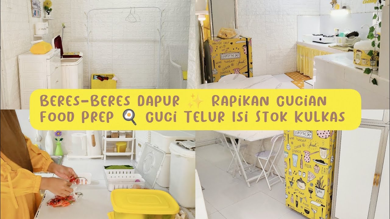 Beres-Beres Dapur ✨ Rapikan Cucian Kering ke Lemari 🧺 Food Prep 🍳 Cuci Telur Isi Stok Kulkas 🧊