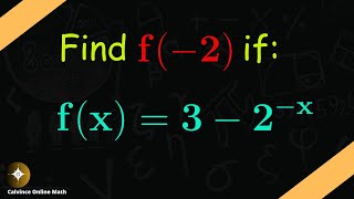 Mastering IGCSE Mathematics: Step-by-Step Guide to Evaluating Functions | f(-2) if f(x)=3-2^-x