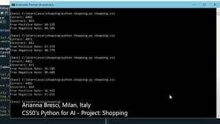Harvard University CS50's Python for AI - Project: Shopping