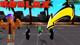 FIQUEI MUITO FORTE AO LIBERAR O PODER DO GELO E DO FOGO NO BIG LIFTING  SIMULATOR 2 (Roblox) 