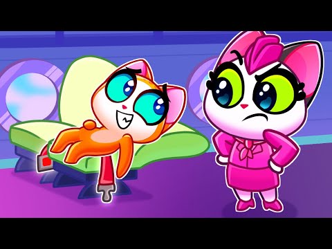 No, no! Fasten Your Seatbelt Song🎶 Pilot and Flight Attendant Story for Kids😻 by Purr-Purr Tails