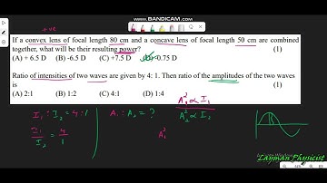 Ratio of intensities of two waves are given by 4: 1. Then ratio of the amplitudes of the two waves